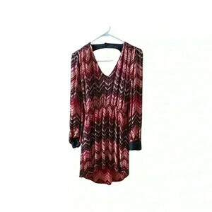 100% Silk Parker Multi Color Beaded Mini Dress Size XS